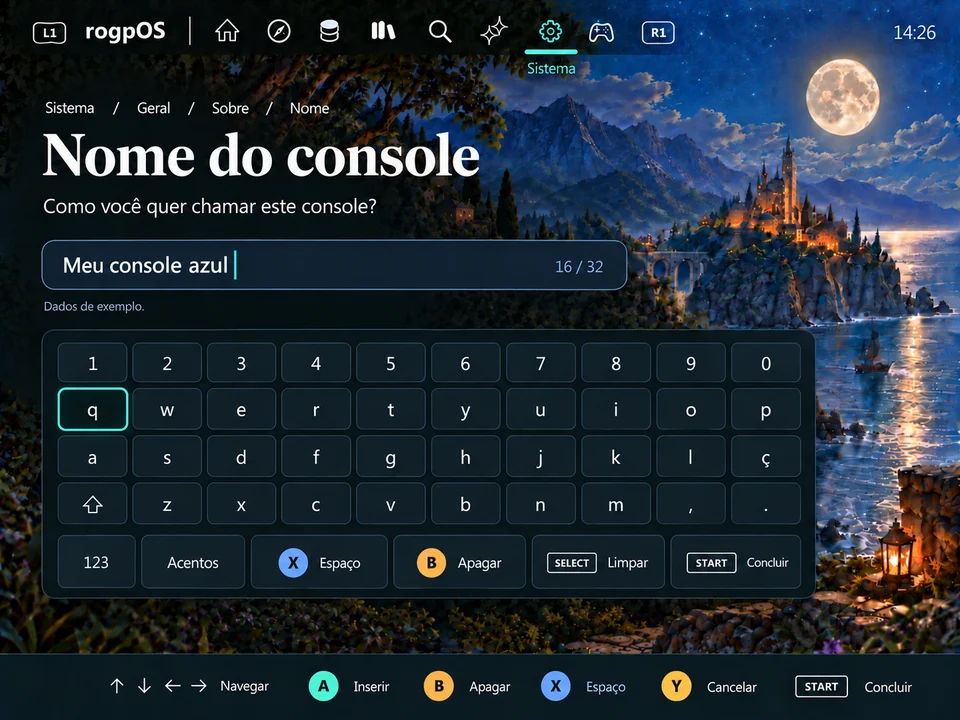 Nome do console: edição · 1024x768