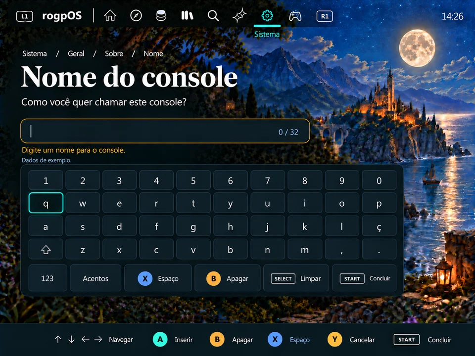 Nome do console: validação · 1024x768