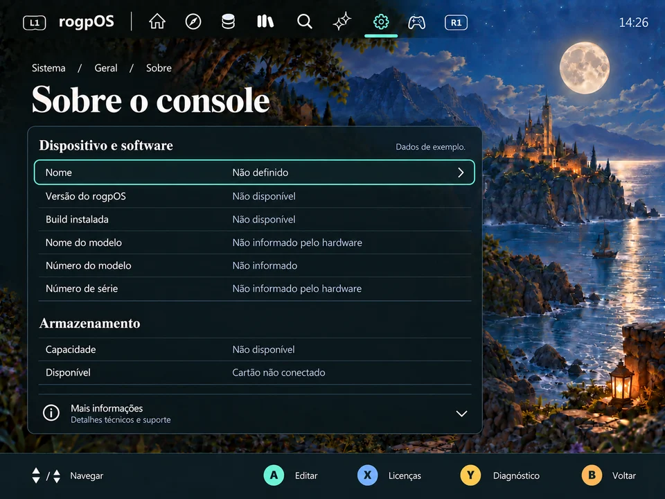 Sobre o console · 640x480