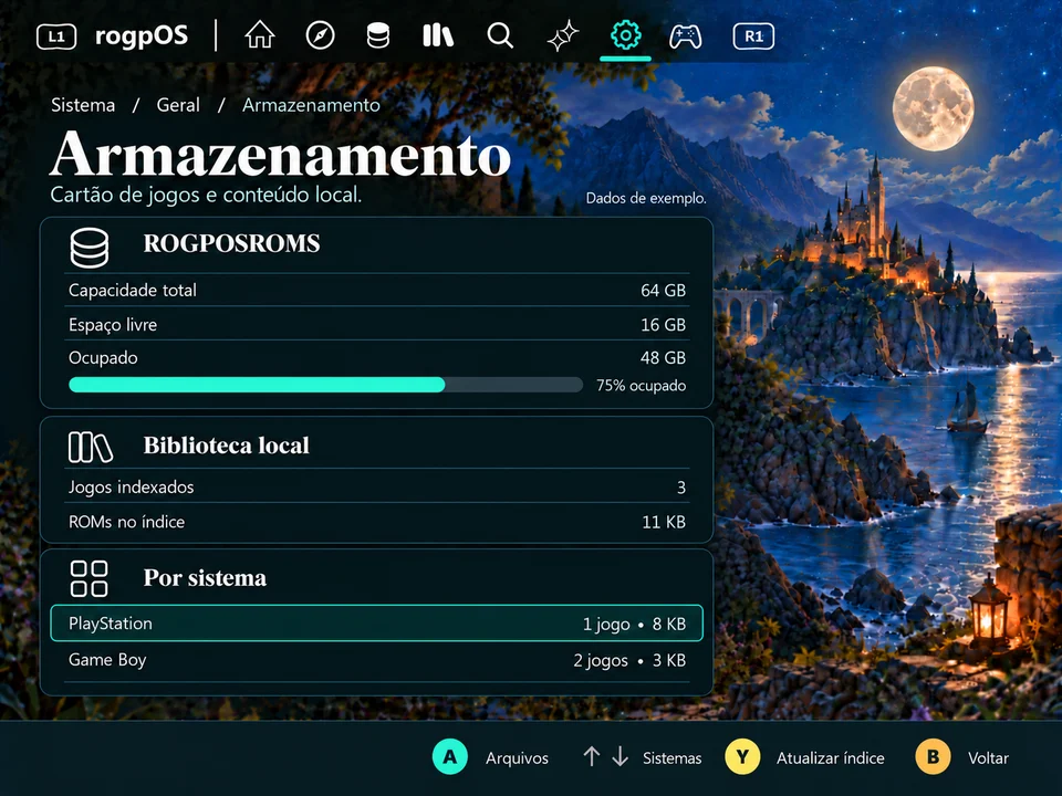 Armazenamento: disponível · 640x480